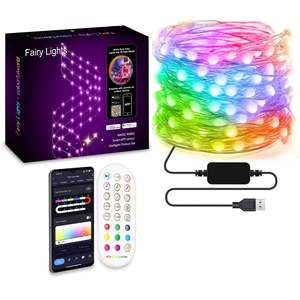Smart Christmas Fairy Lights With Remote, Bluetooth APP Control USB Twinkle Smart Fairy Light For Christmas Tree