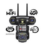 Wistino Outdoor 6MP Three Lens Cctv Camera Wifi Security IP66 Waterproof Motion Detection Alarming V380 4G Camera